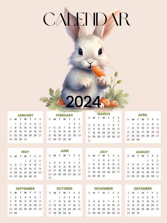 2024 Calendar - Bunny 1