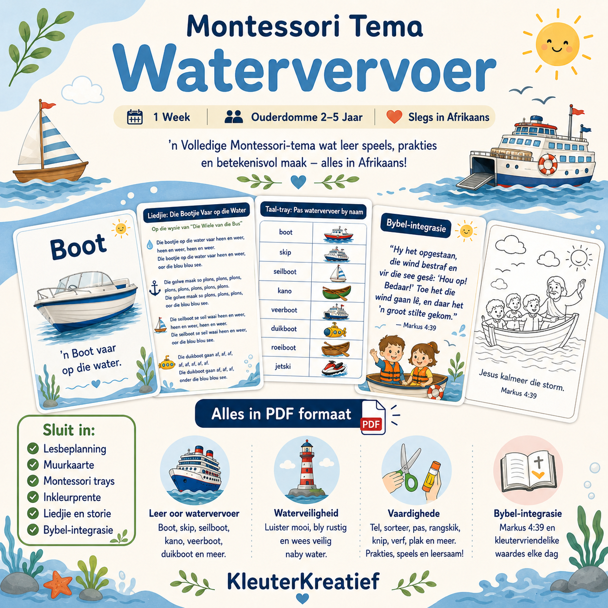 Montessori Tema: Watervervoer – Afrikaans PDF