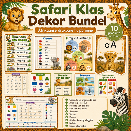 Safari Klas Dekor Bundel – Afrikaans