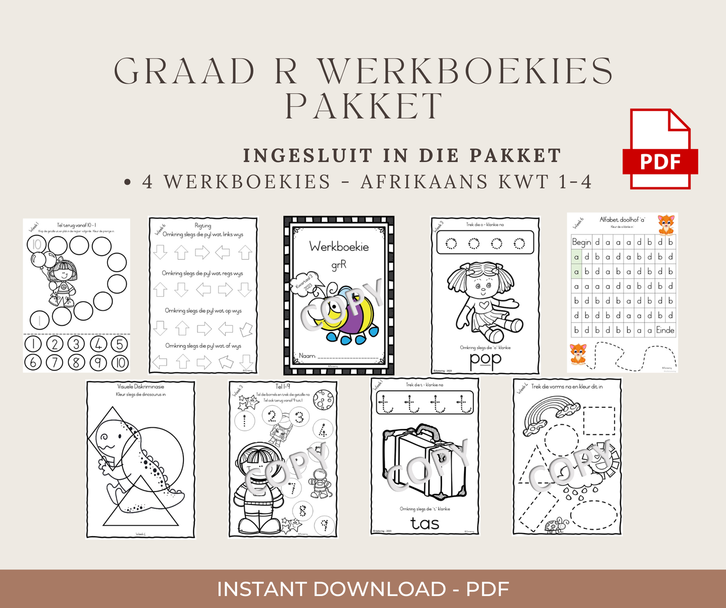Graad R Werkboekies Kwartaal 1-4 (Afrikaans)