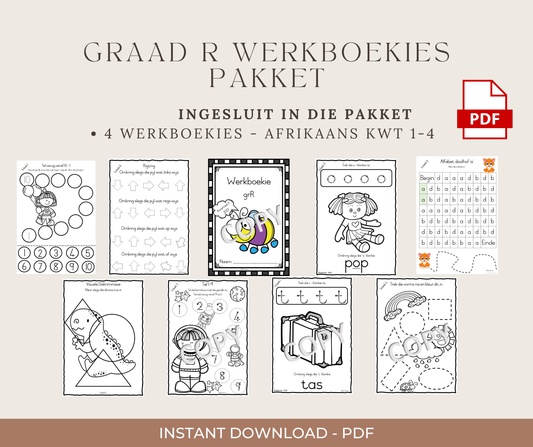 Graad R Werkboekies Kwartaal 1-4 (Afrikaans)