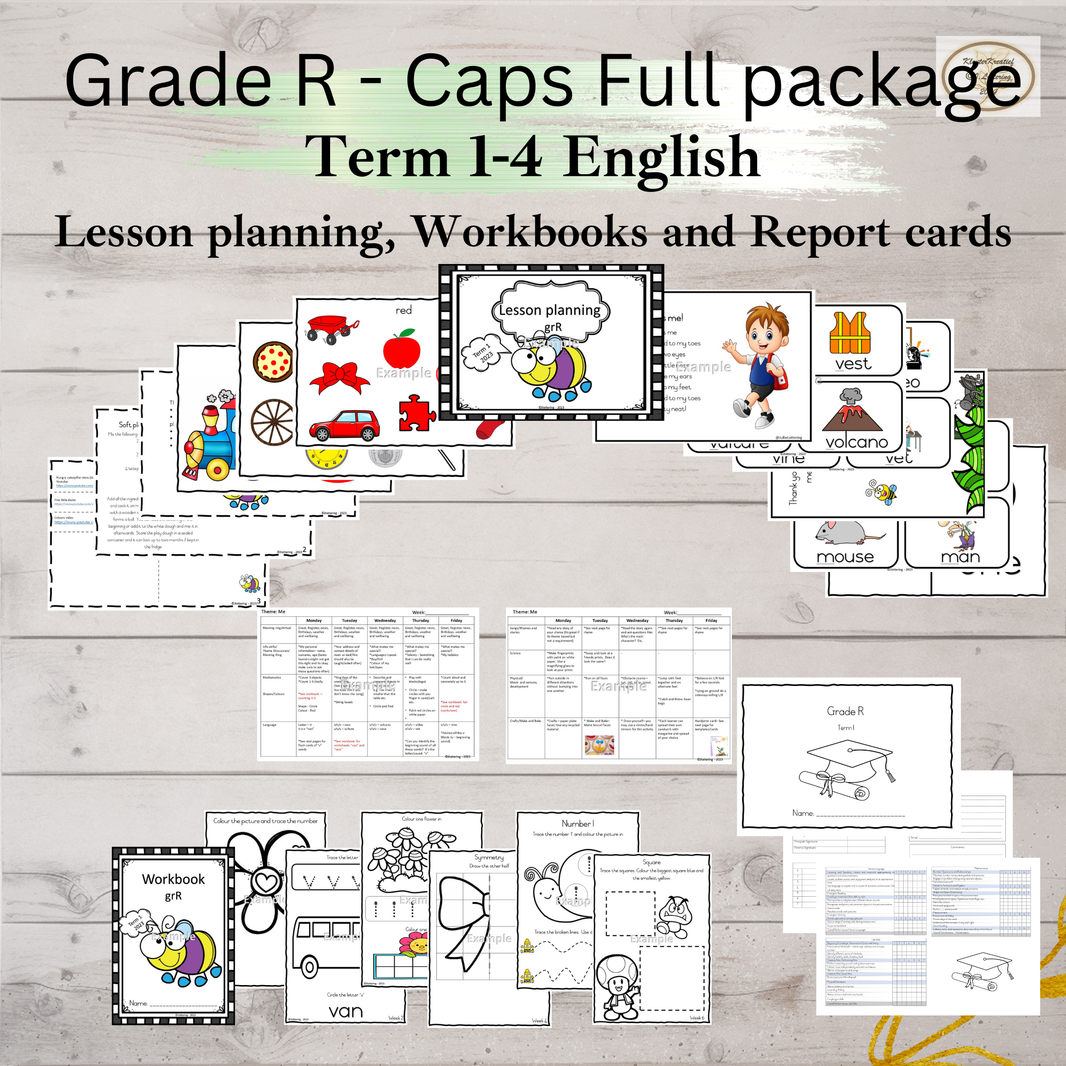 Graad R CAPS Werkboeke & Hulpbronne (Afrikaans & Engels) – KleuterKreatief