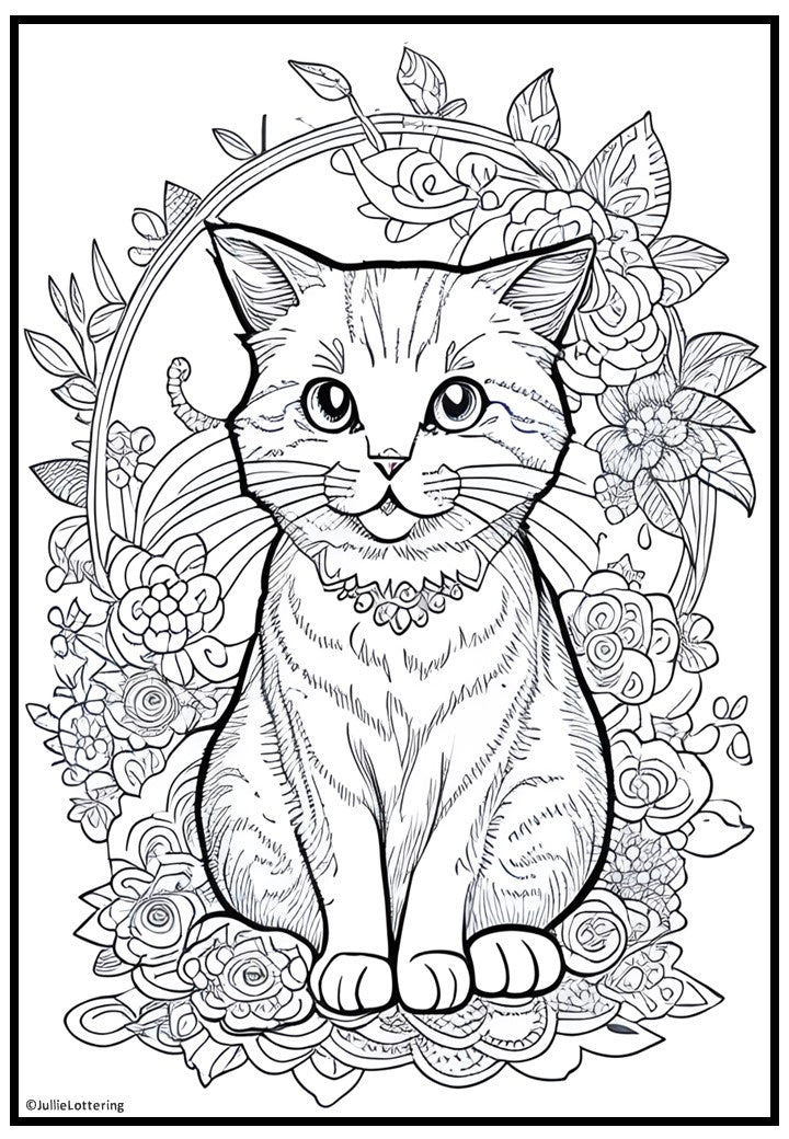 Cats Adult colouring book