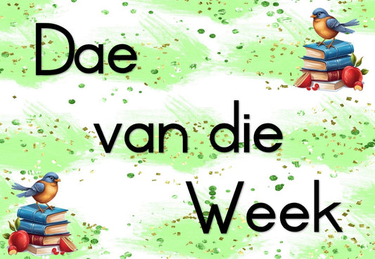 Dae van die week Afrikaans A4 muurkaarte