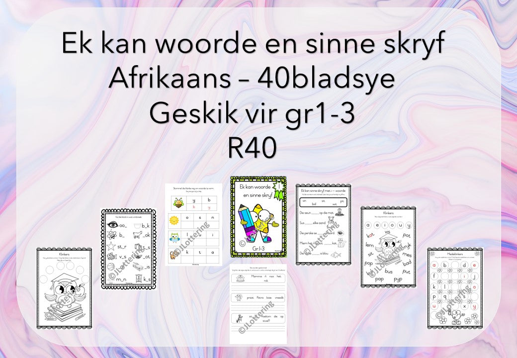 Ek kan woorde en sinne skryf gr1-3 Afrikaans