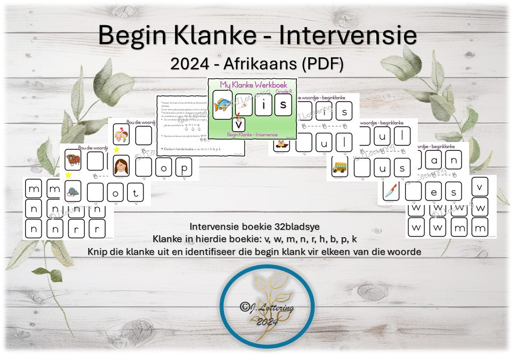 Begin klanke - Intervensie boekie Afrikaans 2024