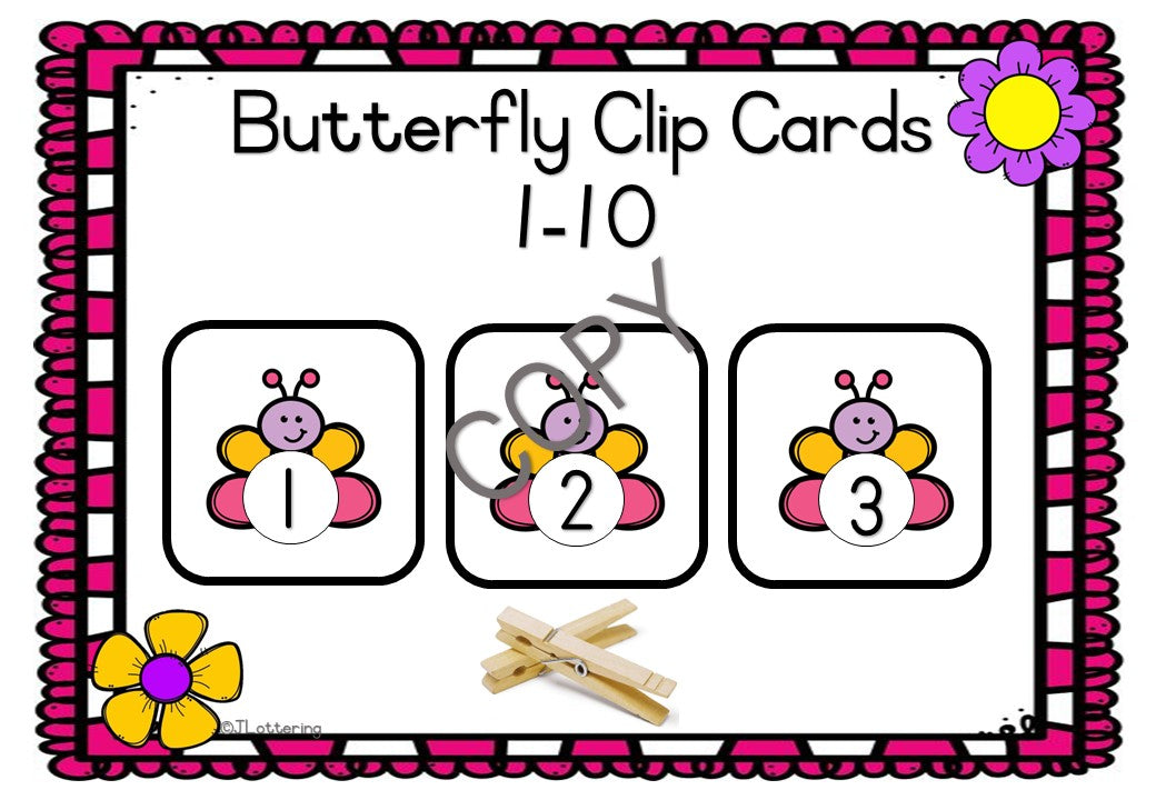 Butterfly Clip Card 1-10