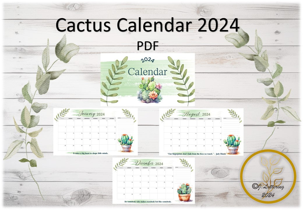 Cactus Calendar 2024