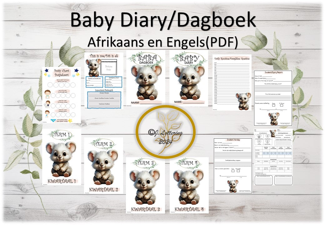 Koala Baby Diary/Baba Dagboek Afr en Eng