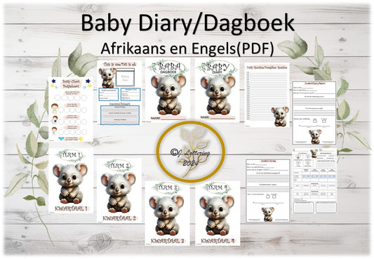 Koala Baby Diary/Baba Dagboek Afr en Eng