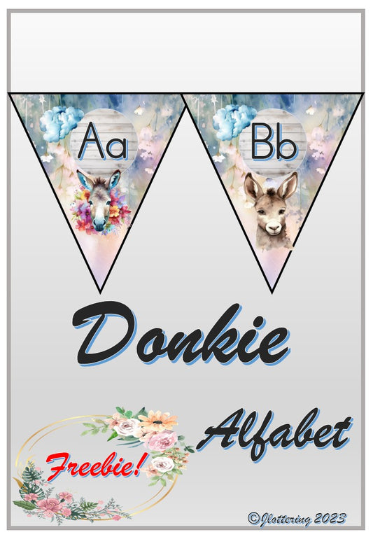 Donkie Alfabet Bunting Vlaggies Aa