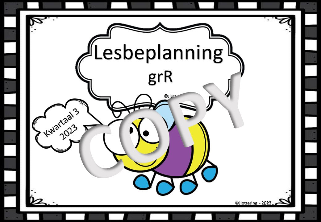 Lesbeplanning boek Graad R Kwartaal 3