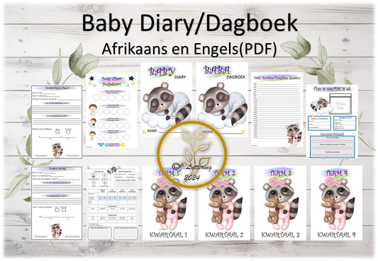 Baby Diary/Baba Dagboek - Raccoon