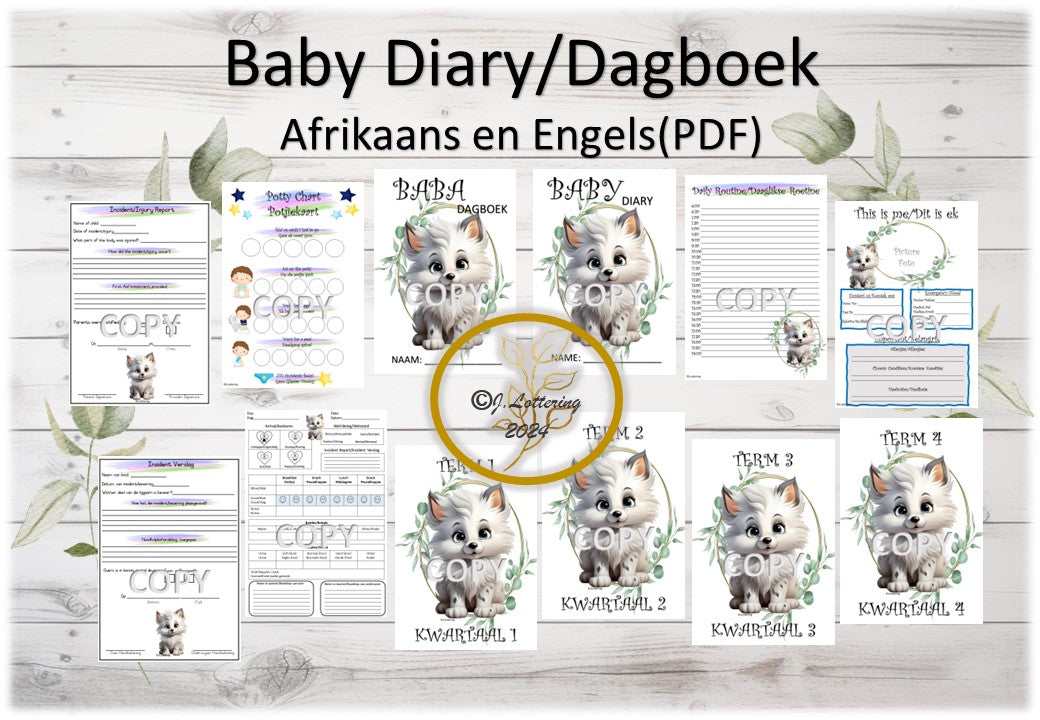 Baby Diary/Baba Dagboek FOX TEMA - Tweetalig