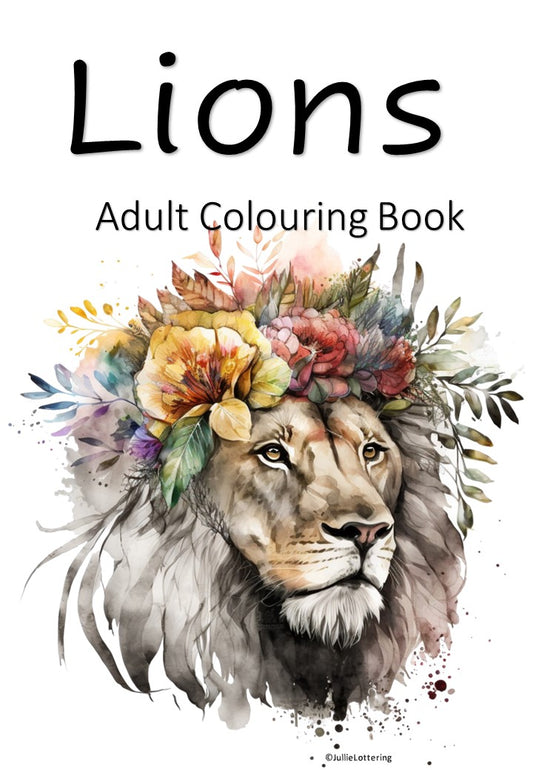 Lions Adult colouring book