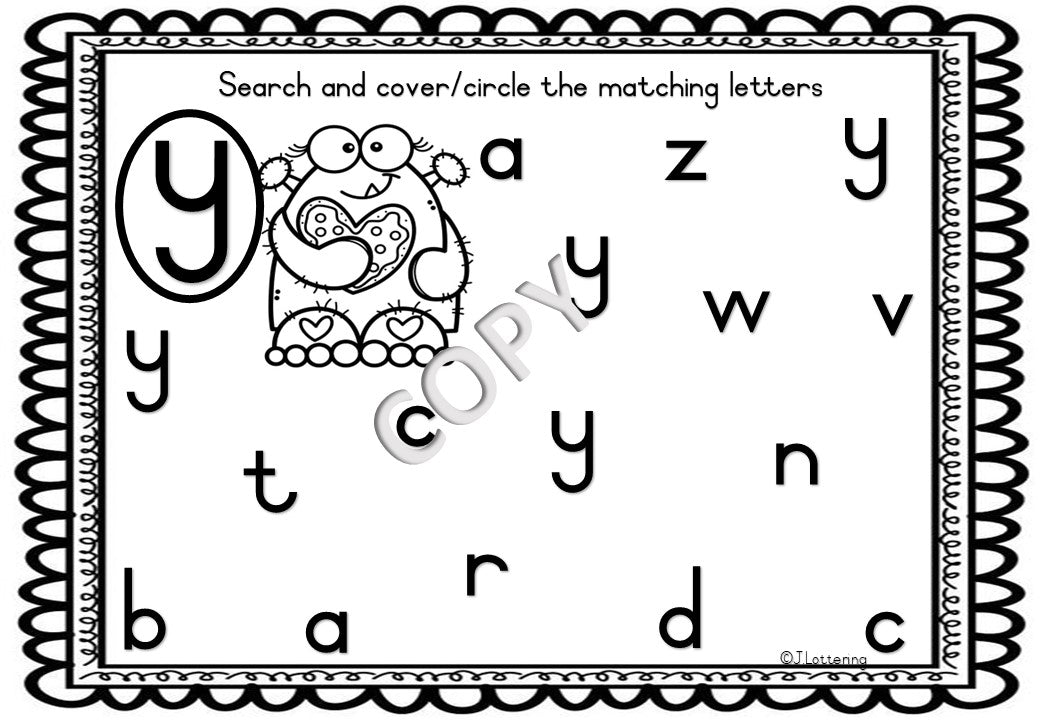 Letter Recognition Cards (Lower case) - English