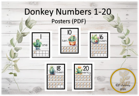 Donkey Theme Numbers 1-20