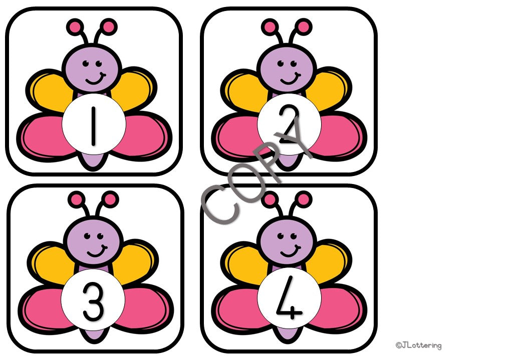 Butterfly Clip Card 1-10