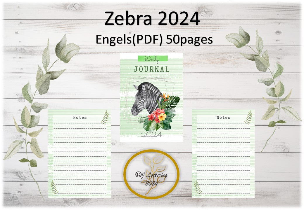 Zebra theme Diary 2024