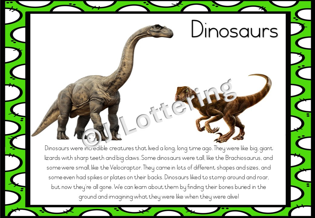 Dinosaur theme lesson planning (1week) 3-4yrs