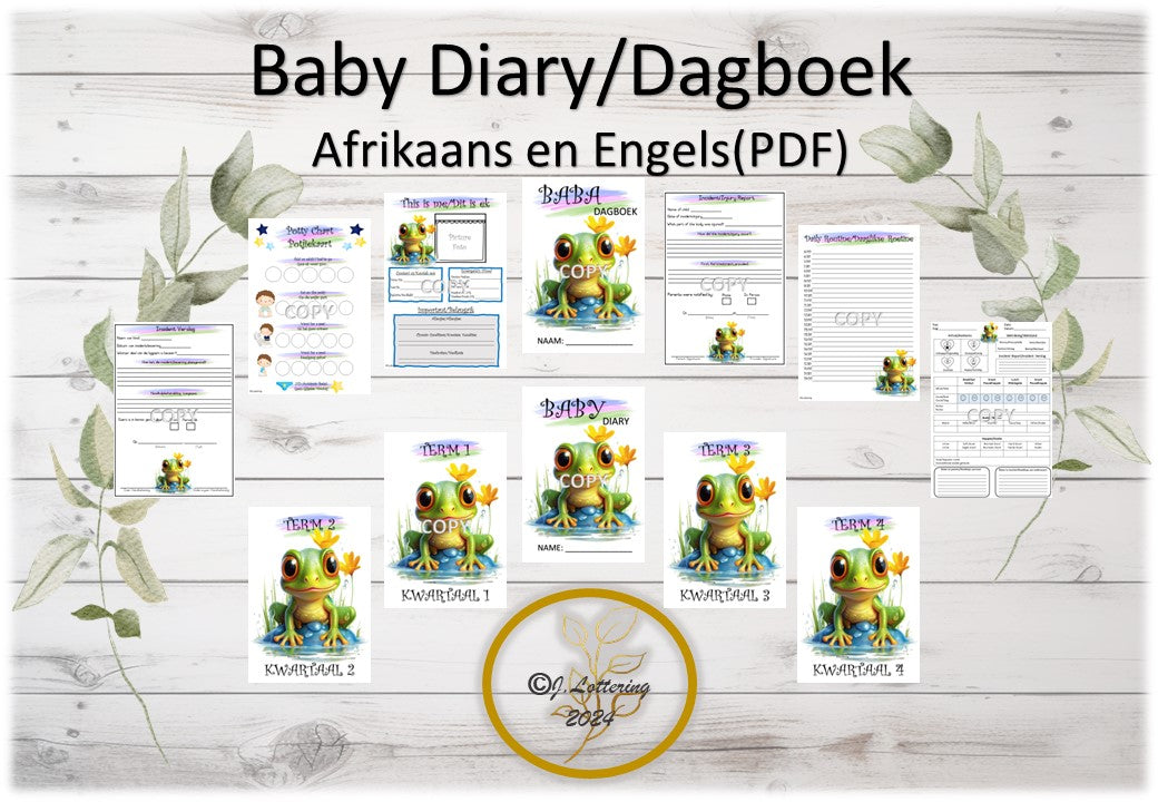 Baby Diary/Baba Dagboek Paddas - Afr en Eng