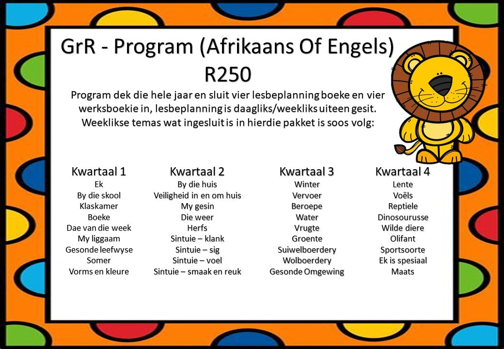 grR Kurrikulum - Afrikaans Kwartaal 1-4