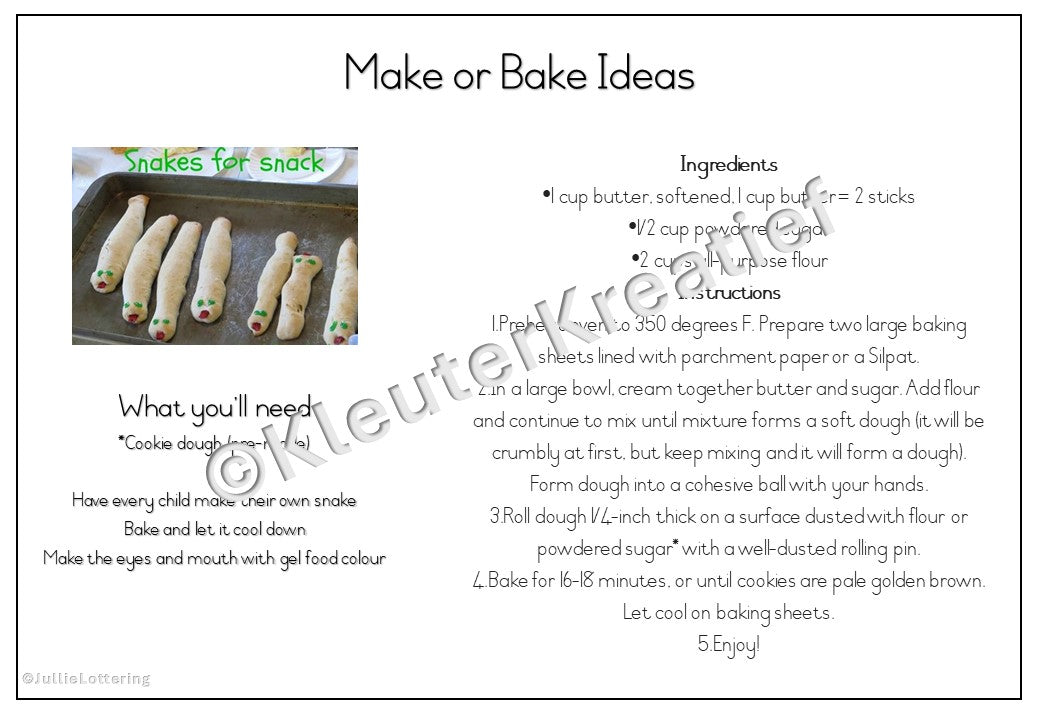 Reptile Theme Lesson Planning 3-4yr olds