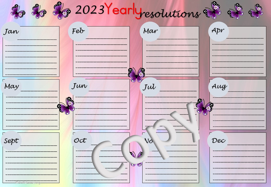 2023 Teachers Planner Butterfly Theme English