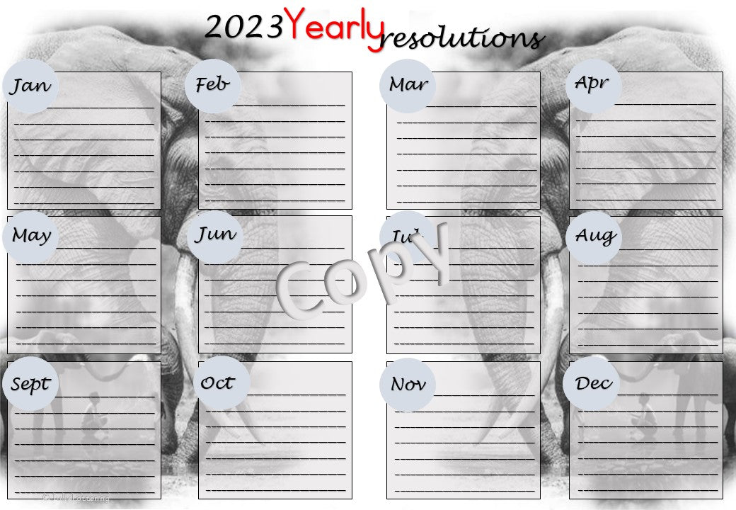 2023 Teachers Planner Elephant Theme English