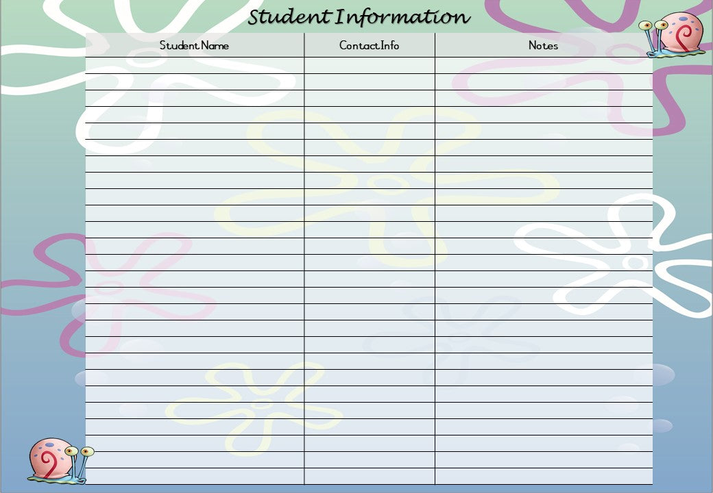 Teachers Planner 2023 - Spongebob theme