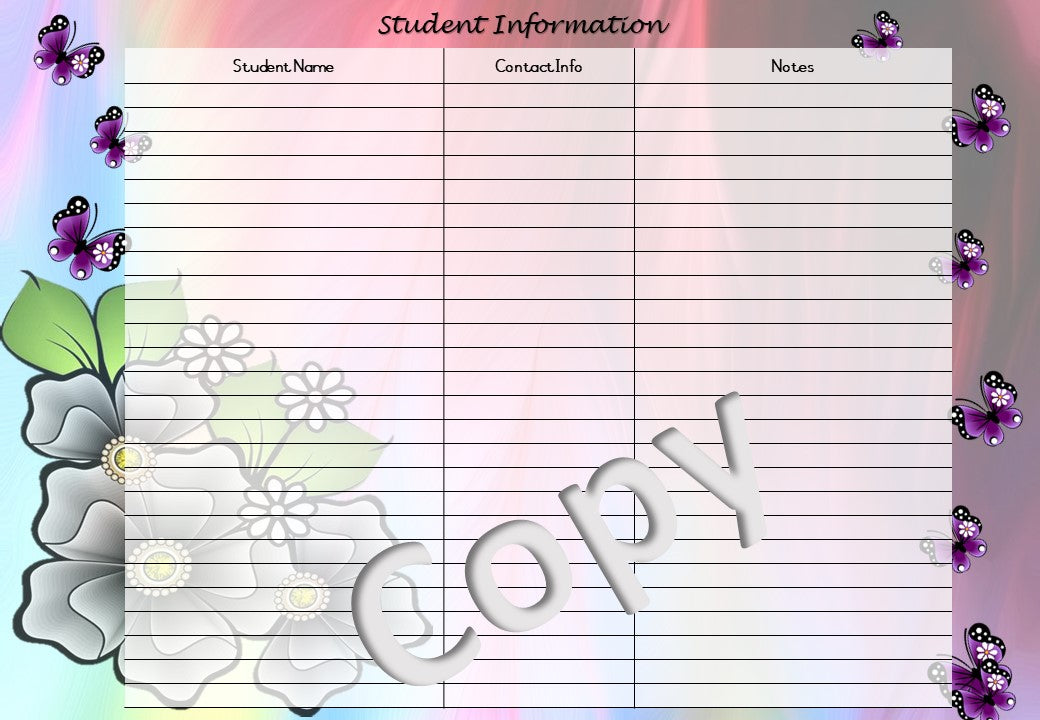 2023 Teachers Planner Butterfly Theme English