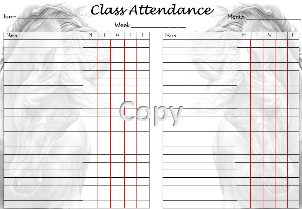 2023 Teachers Planner Horse Theme English