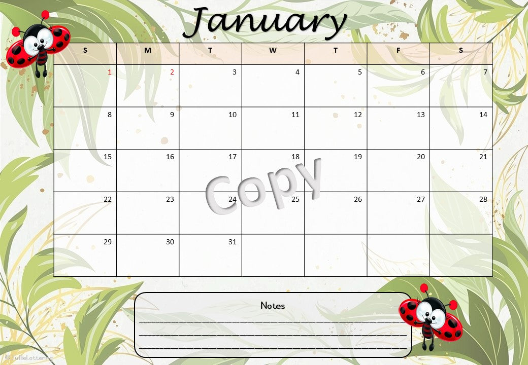 Teachers Planner 2023 - Ladybug theme