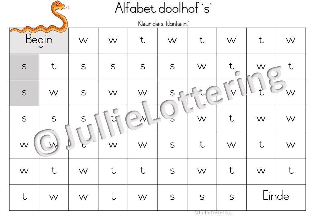 Alfabet s-klank boekie AFrikaans