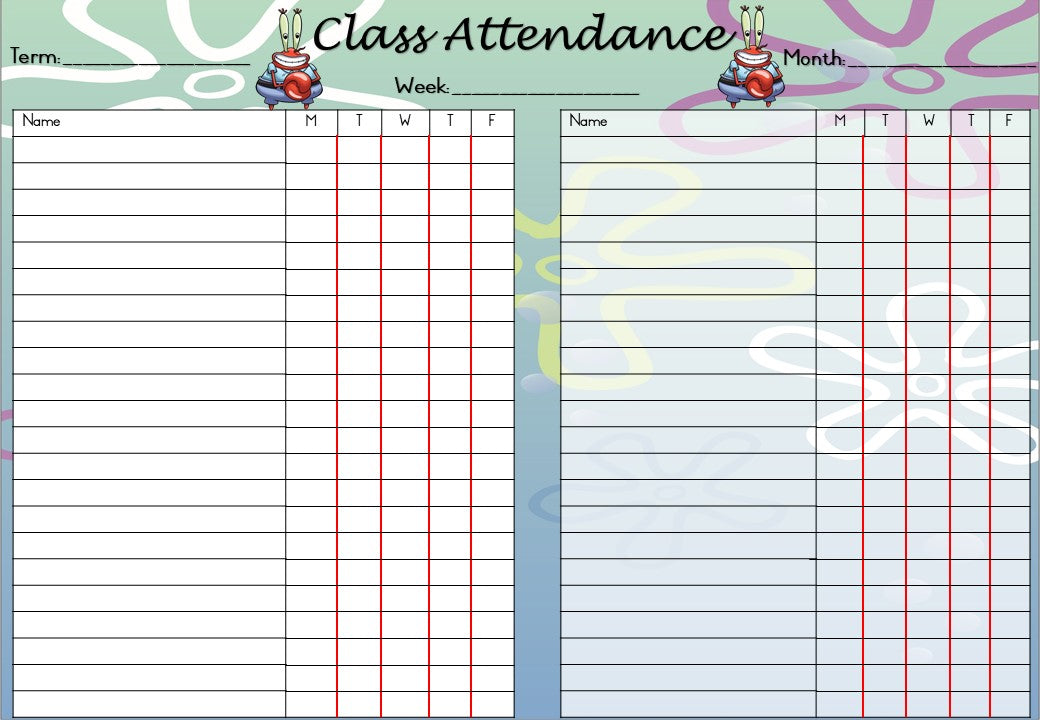 Teachers Planner 2023 - Spongebob theme