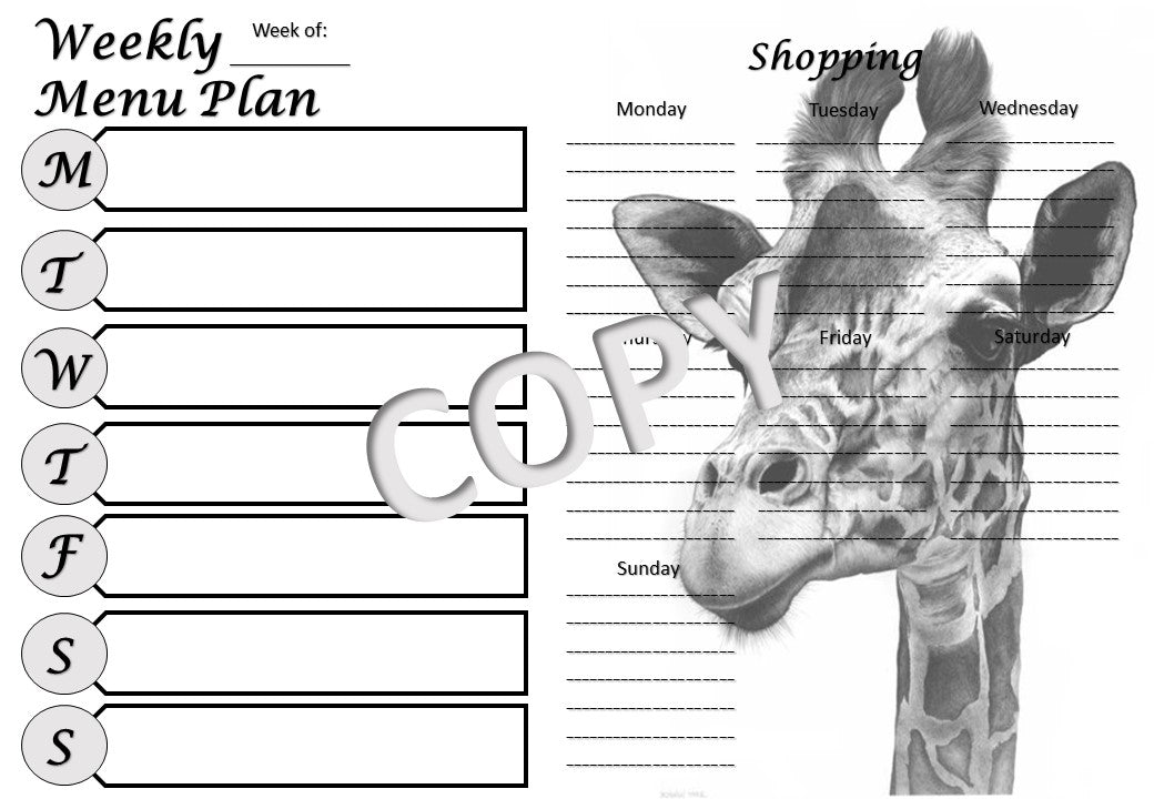 Teachers Planner Giraffes Theme English