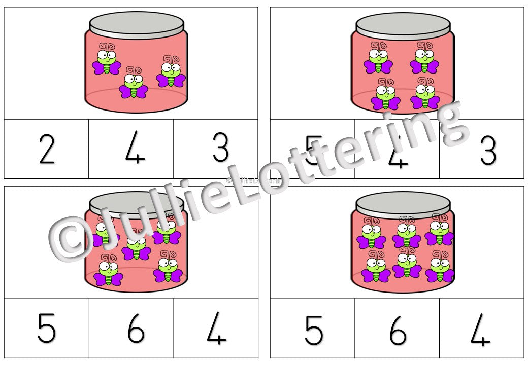 Numbers 1-10 Clip cards English and AFrikaans