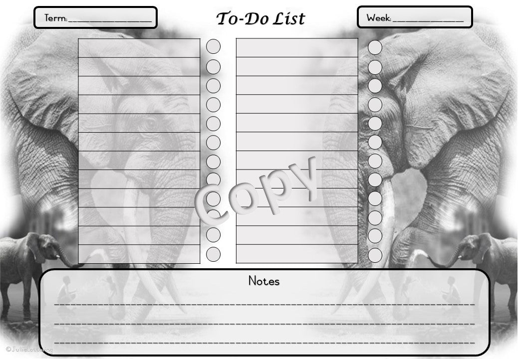 2023 Teachers Planner Elephant Theme English