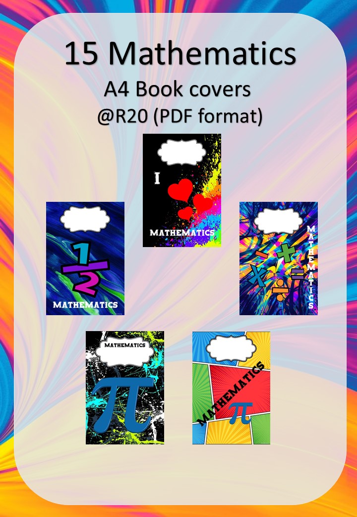 15 Mathematics book cover pages A4