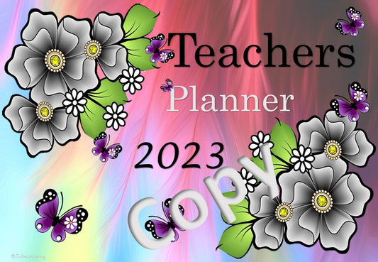 2023 Teachers Planner Butterfly Theme English