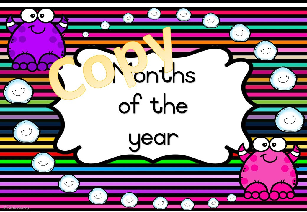 Monsters Months of the year English