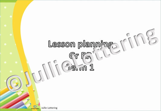 4-5yrs Lesson planning term 1 English