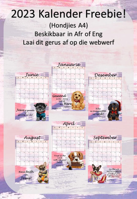 2023 Calendar (Dogs) English