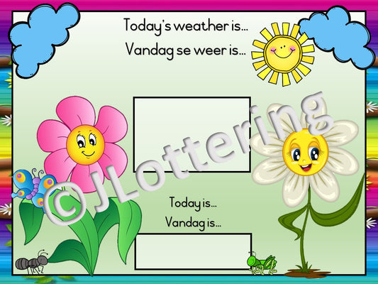 Weerkaart (tweetalig) blommetjies