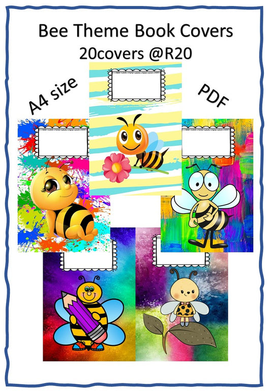 Bee Theme Book Covers A4 - PDF