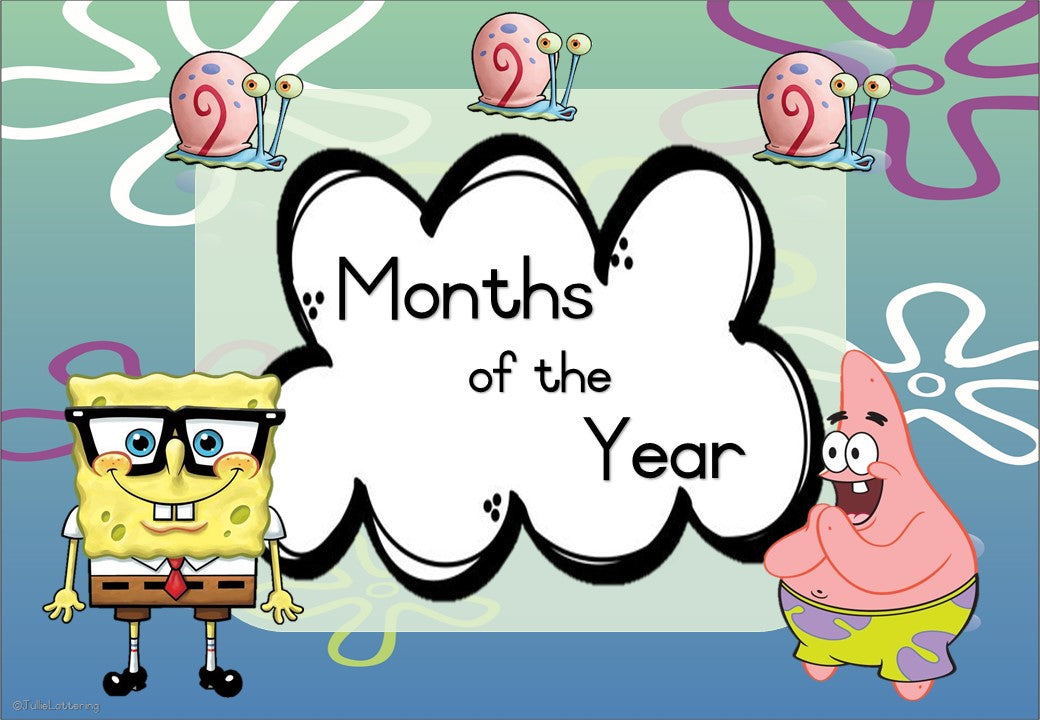 Months of the year décor - SpongeBob theme