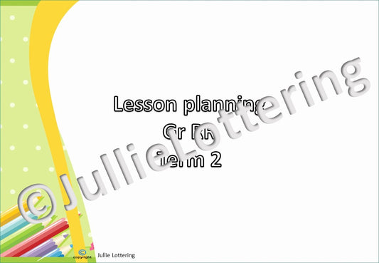 4-5yrs Lesson planning Term 2 English