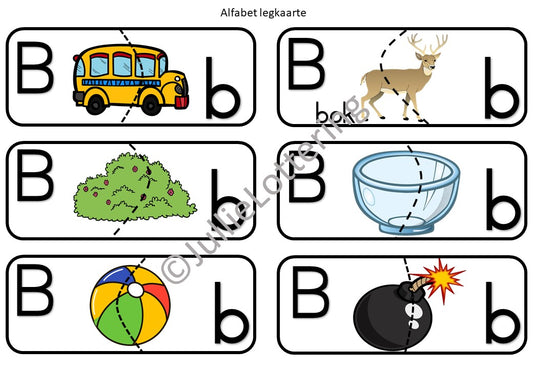 alphabet letter b-puzzle/legkaarte Afr and Eng