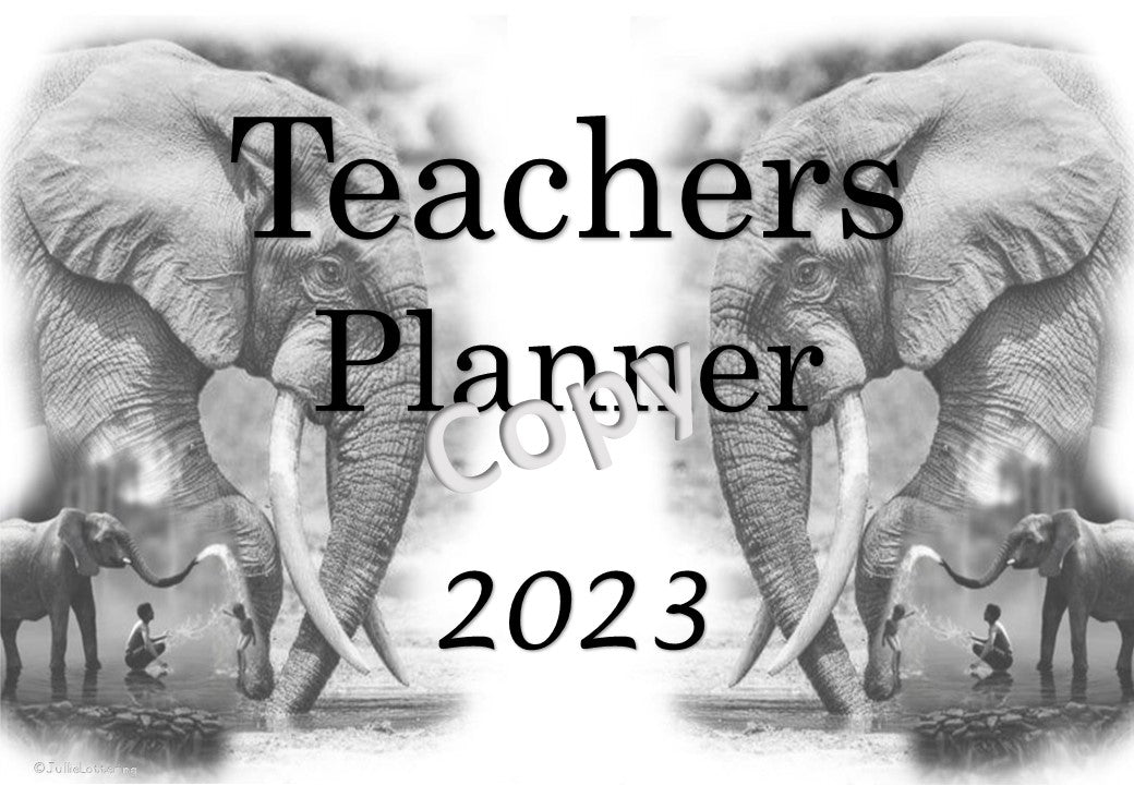 2023 Teachers Planner Elephant Theme English