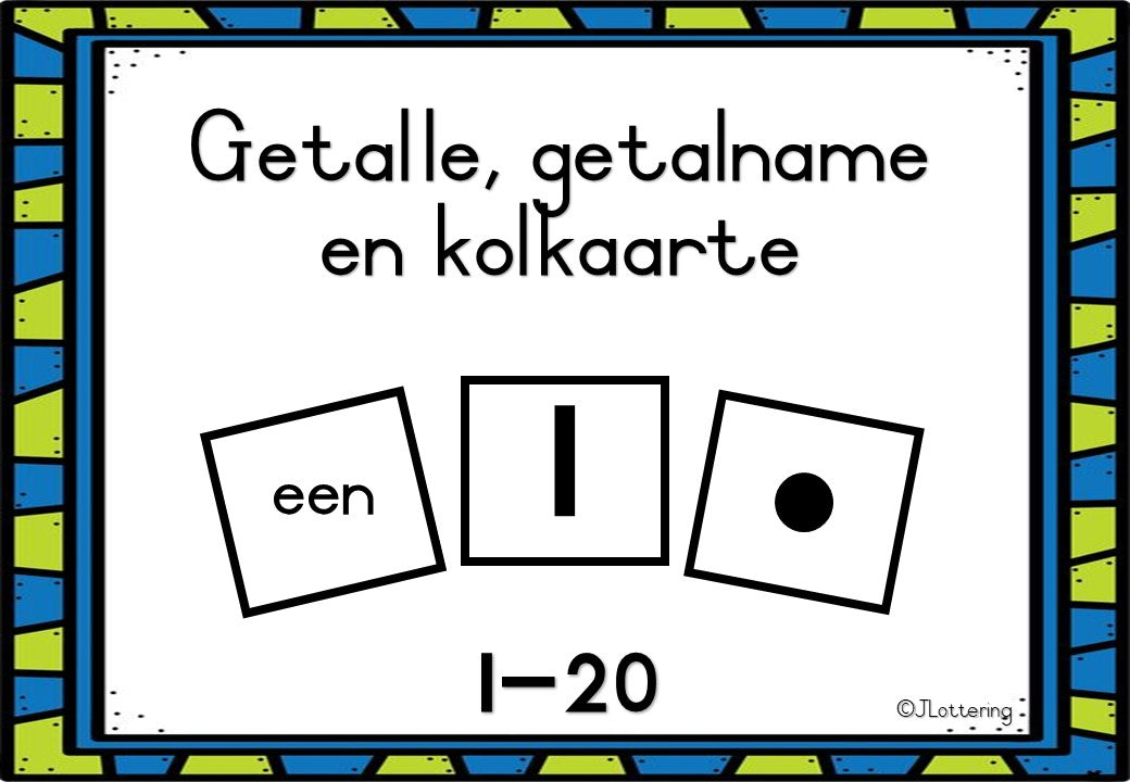 Getalle, getalname en kolkaarte - flitskaarte